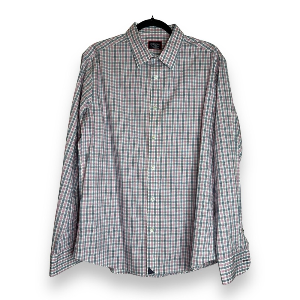 UNTUCKit Size L Button Down Shirt Collared Long Sleeve Slim Fit Wrinkle Free - Picture 2 of 10